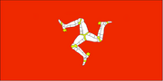 The Isle of Man features a  on its flag.